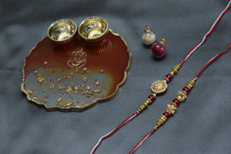 Exquisite Raksha Bandhan Pooja Thali Set with Designer Rakhis - Celebrate Sibling Love
