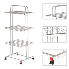Stainless Steel 3-Tier Foldable Drying Stand – Heavy Duty & Space-Saving
