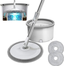 Microfiber Spin Mop & Bucket Set – Includes Wringer, Dual Water Separation System (Clean & Dirty Water), and 2 Replaceable Mop Heads for Easy Floor Cleaning