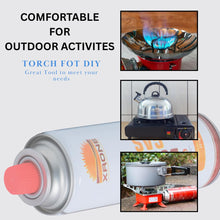 Butane Gas Can for Camping Stoves | High-Pressure Portable Refill for Gas Torches & Flame Lighters | Ideal for Welding & Outdoor Use (Pack of 1)