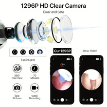 Smart Ear Cleaner Kit with HD Camera & WiFi – 6 LED Endoscope Tool for Android/iOS + 11 Free Silicone Tips (White)