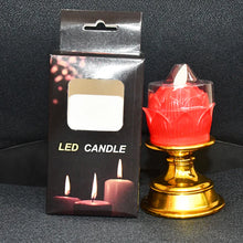 Premium Lotus Shaped LED Flameless Candle with Decorative Holder (1 Pc)