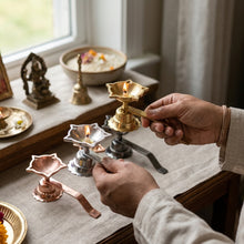 Brass Diya with Handle | Premium Pooja Oil Lamp (2×5 Inch)