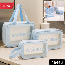 3-in-1 Waterproof Transparent Travel Toiletry Bag Set (3 Pc)
