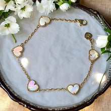 Golden Chain Black Heart & White Heart Pendant Necklaces