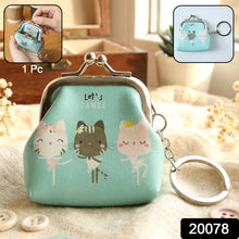 Cartoon Cat Mini Coin Purse Keychain (1 Pc)