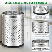 Stainless Steel Perforated Office Dustbin – Round, Pack of 1